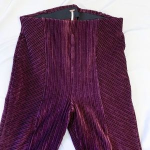 Pull On Velvet Slim Flares